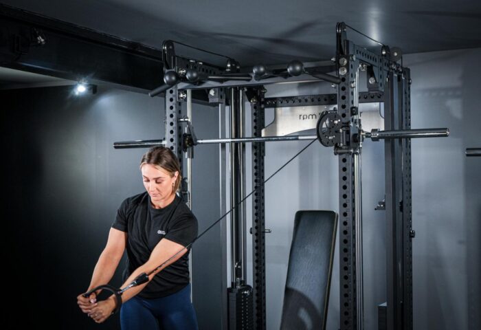 A woman using Brok Multi-gym